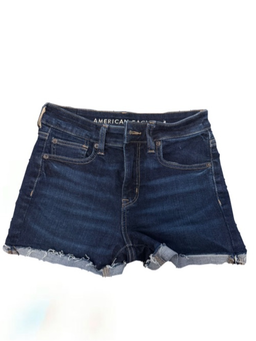American Eagle Outfitters Dark Indigo Roll-Cuff Denim Shorts